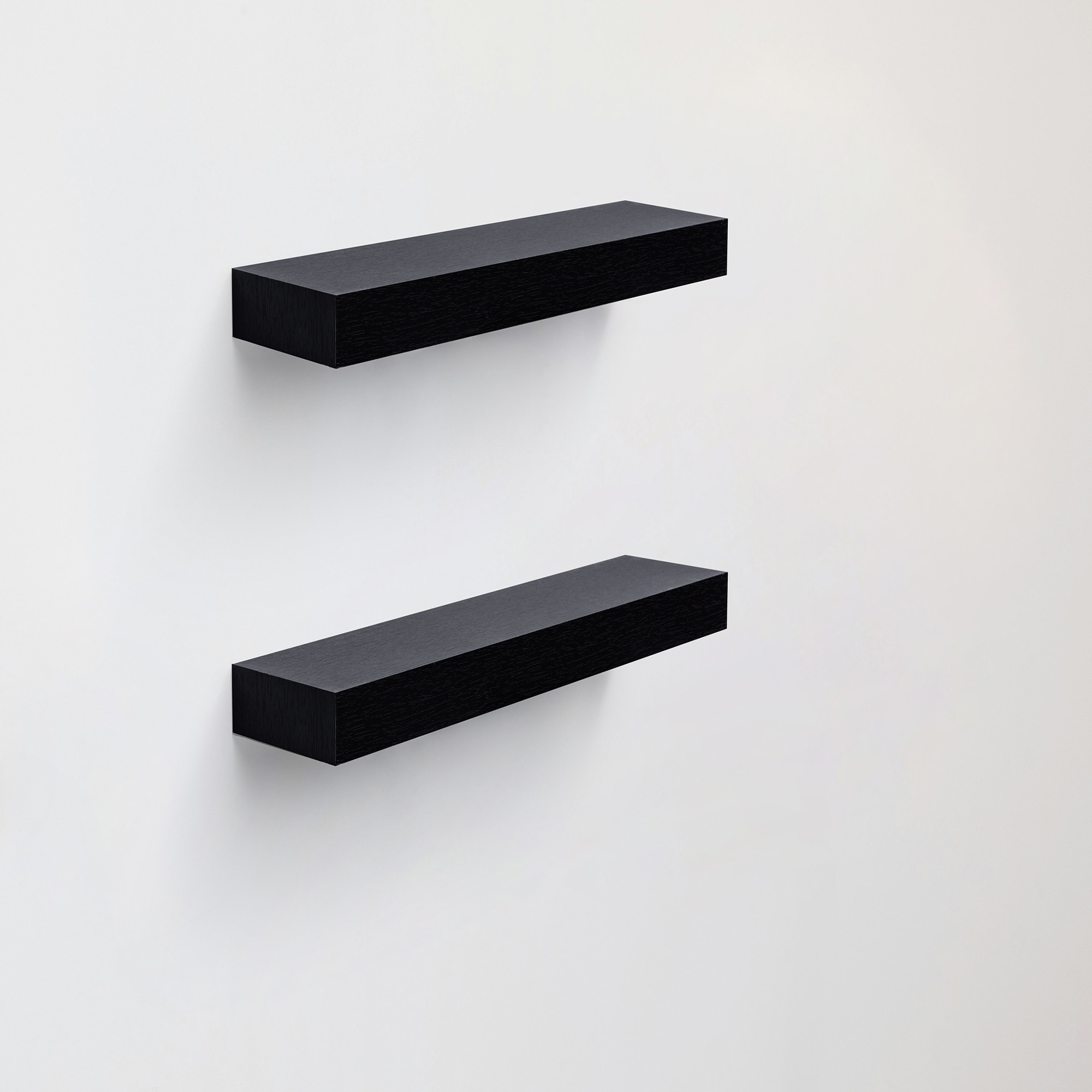 Floating Shelves 15.75" Wall Mounted Wood Shelves For Bathroom, Bedroom, Living Room, Kitchen, Hanging Shelf For Books/Storage/Decor With Invisible Brackets, Built-in LED Lighting, Black_voghion.com